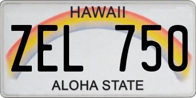 HI license plate ZEL750