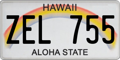 HI license plate ZEL755