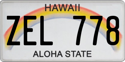 HI license plate ZEL778