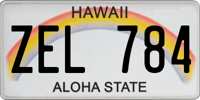 HI license plate ZEL784