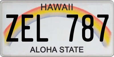 HI license plate ZEL787
