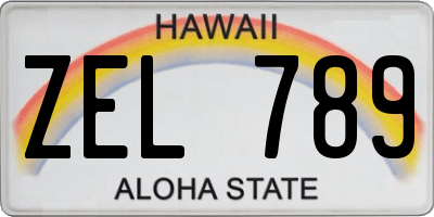 HI license plate ZEL789