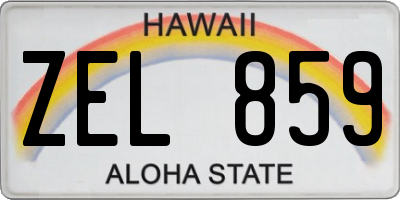 HI license plate ZEL859