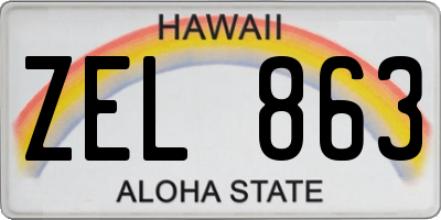 HI license plate ZEL863