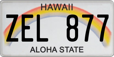 HI license plate ZEL877