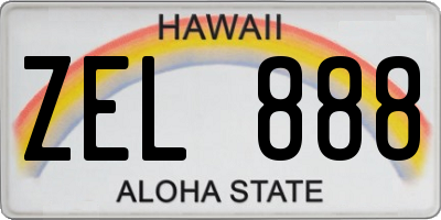 HI license plate ZEL888