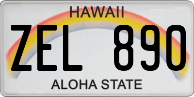 HI license plate ZEL890
