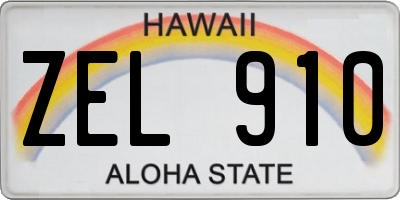 HI license plate ZEL910
