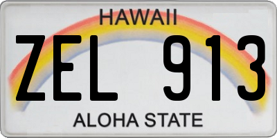 HI license plate ZEL913