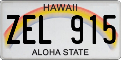 HI license plate ZEL915
