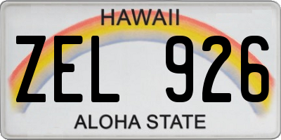 HI license plate ZEL926