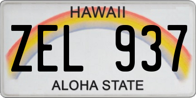 HI license plate ZEL937