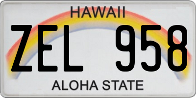HI license plate ZEL958