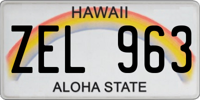 HI license plate ZEL963
