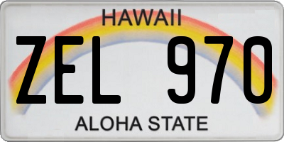 HI license plate ZEL970