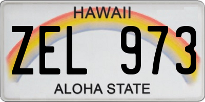 HI license plate ZEL973