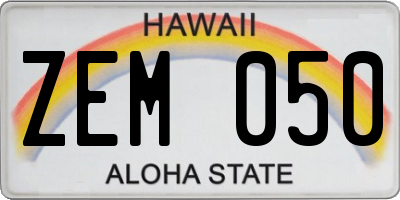 HI license plate ZEM050