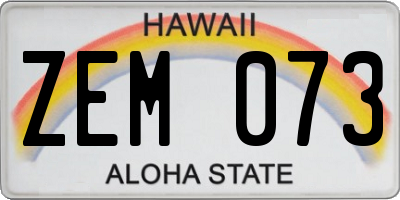 HI license plate ZEM073