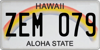 HI license plate ZEM079