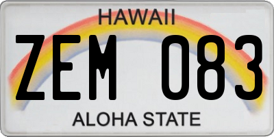 HI license plate ZEM083
