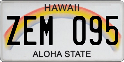 HI license plate ZEM095
