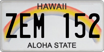 HI license plate ZEM152