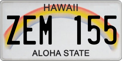 HI license plate ZEM155