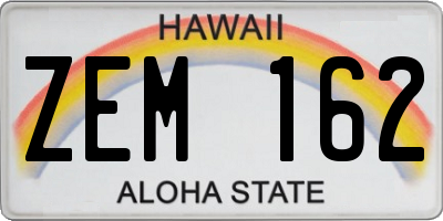 HI license plate ZEM162