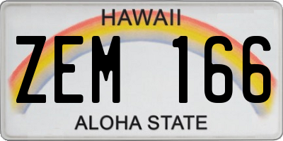 HI license plate ZEM166
