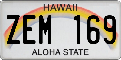 HI license plate ZEM169