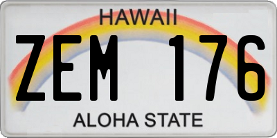 HI license plate ZEM176