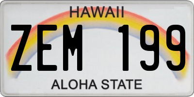 HI license plate ZEM199