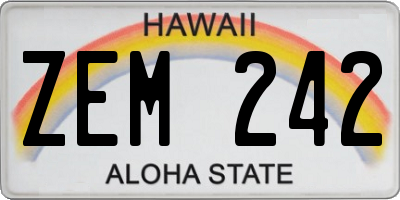 HI license plate ZEM242
