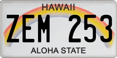 HI license plate ZEM253