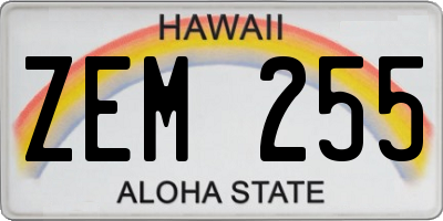 HI license plate ZEM255