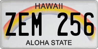 HI license plate ZEM256