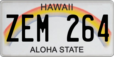 HI license plate ZEM264