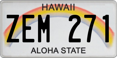 HI license plate ZEM271