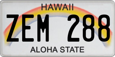 HI license plate ZEM288