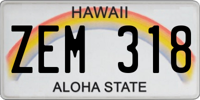 HI license plate ZEM318