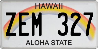 HI license plate ZEM327