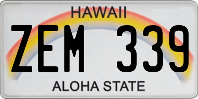 HI license plate ZEM339