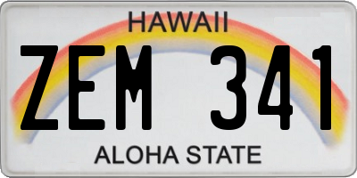 HI license plate ZEM341
