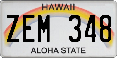 HI license plate ZEM348