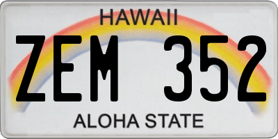 HI license plate ZEM352