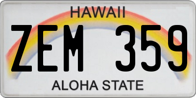 HI license plate ZEM359
