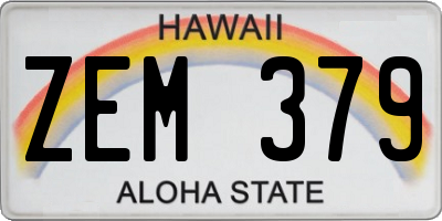 HI license plate ZEM379