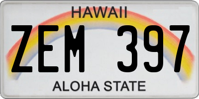 HI license plate ZEM397