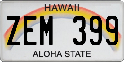 HI license plate ZEM399