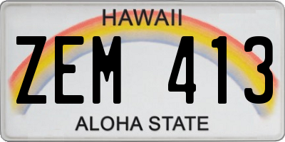 HI license plate ZEM413